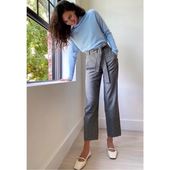 Aritzia Wilfred Wool Cashmere Tie Front Pant Size 2 Grey - Picture 1 of 11